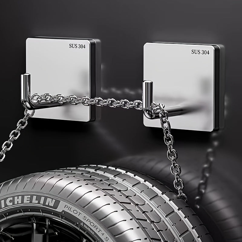 3-Pack Stainless Steel Adhesive Wall Hooks for Kitchen and Office Storage