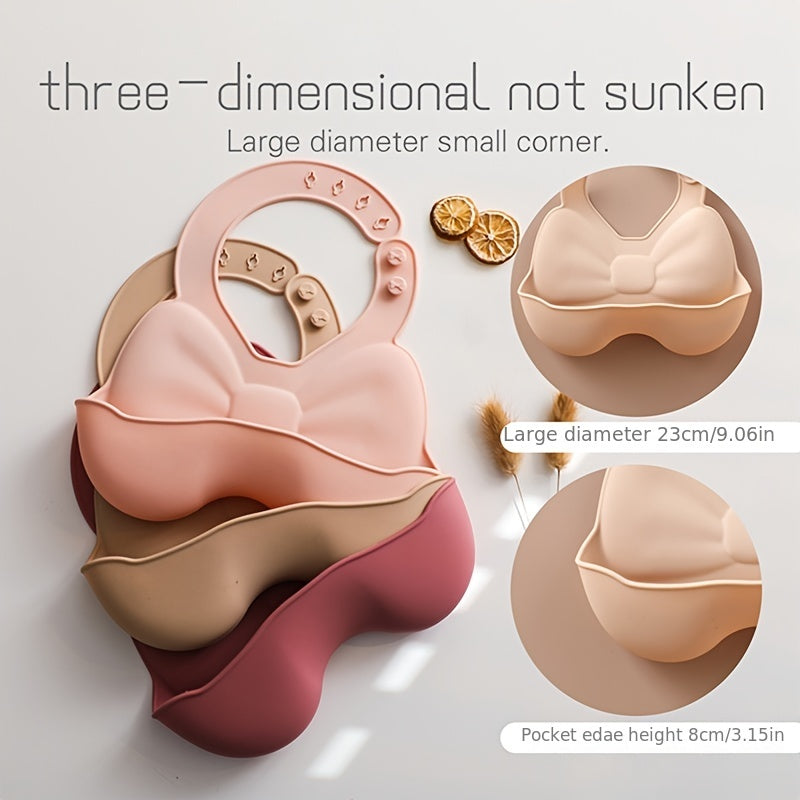 Baby Silicone Bib 3D Butterfly Waterproof Soft Food-Grade BPA-Free Adjustable