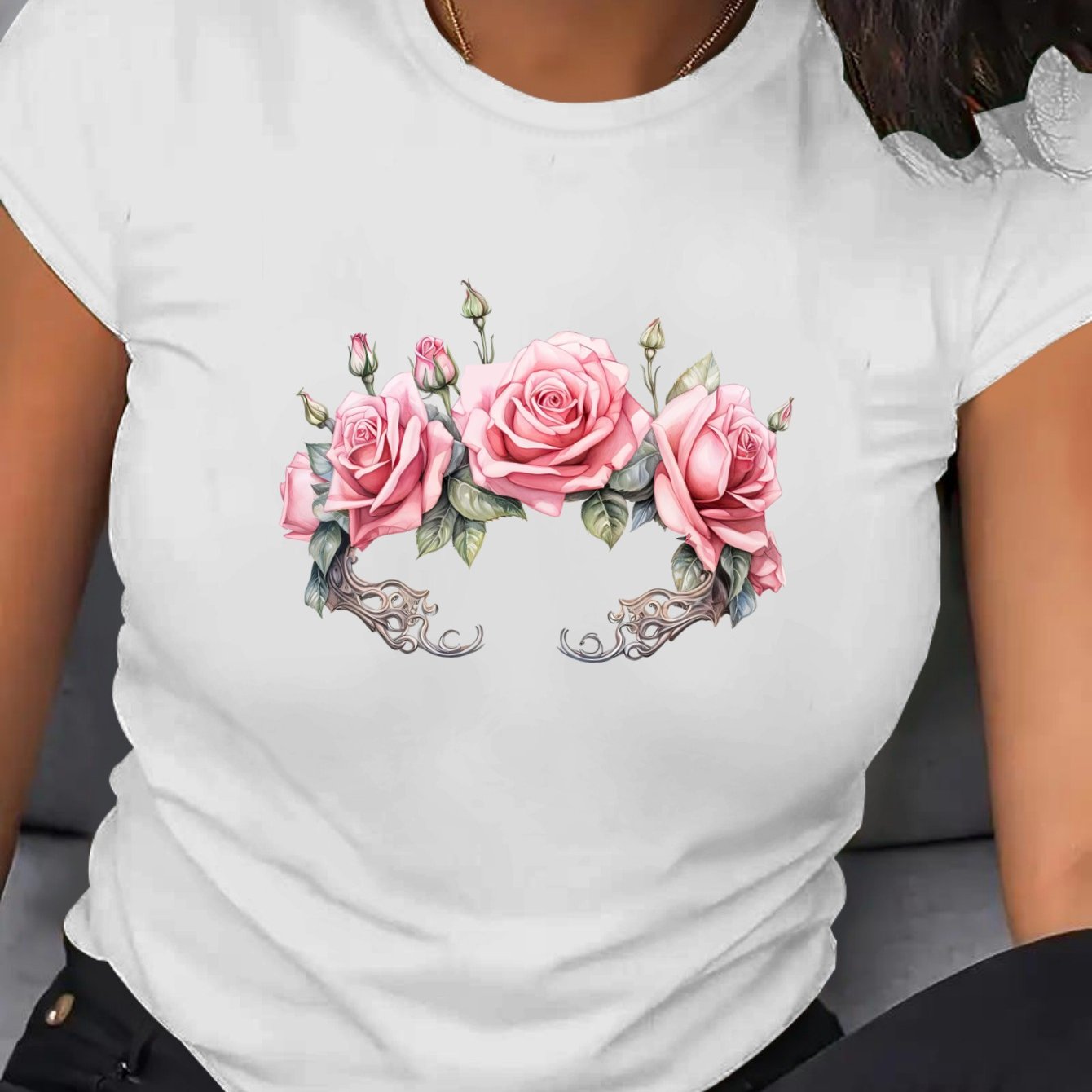 Camiseta suelta para mujer de gran tamaño, algodón transpirable, manga corta casual