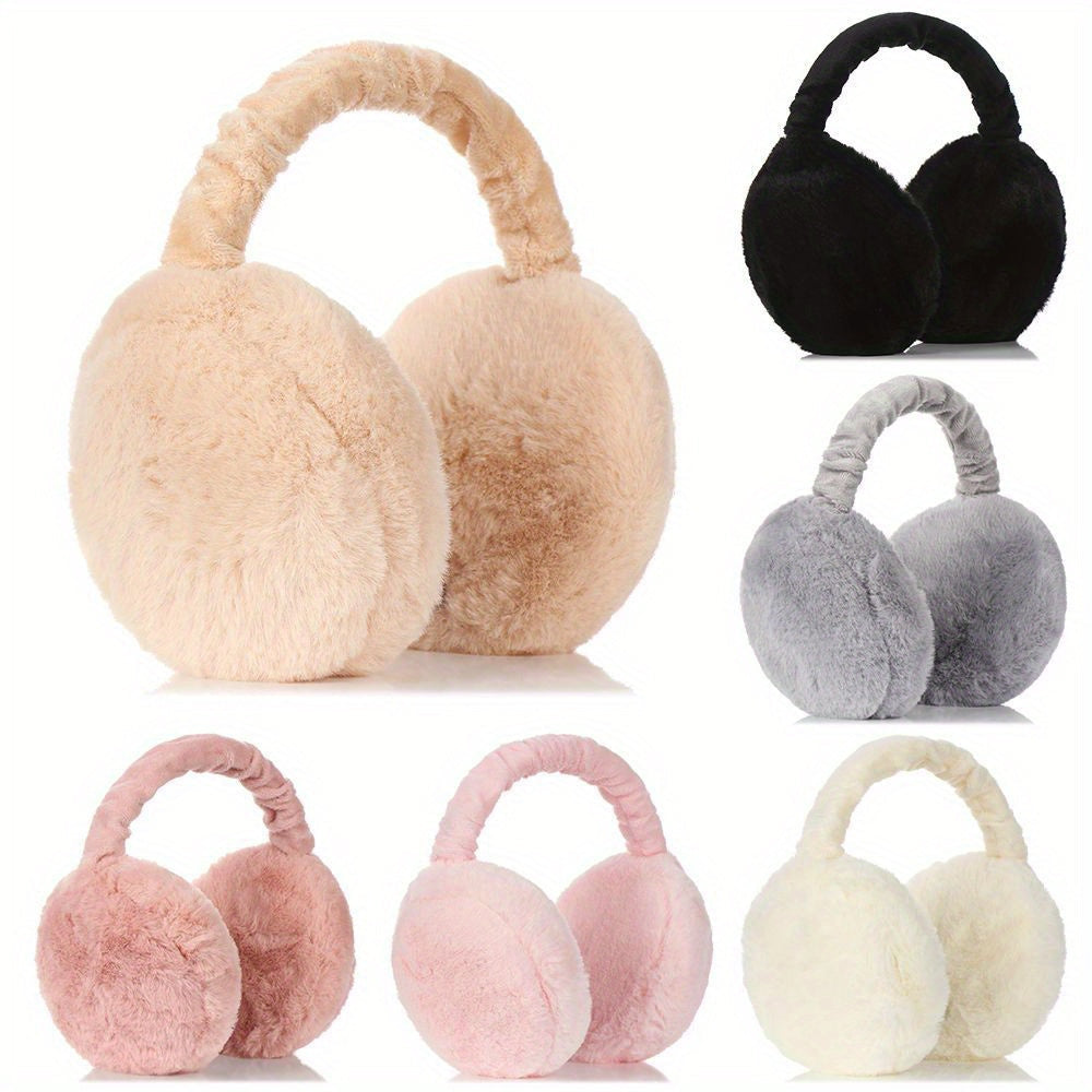 Unisex Plush Foldable Earmuffs Hand Washable Winter Ear Warmers