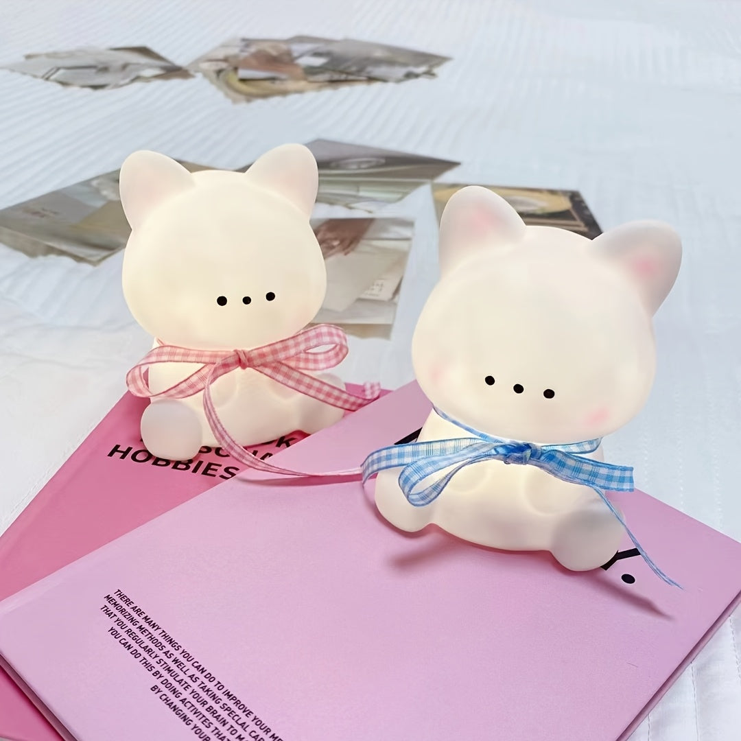 1 ta mushukcha tungi chiroq, o'chirish tugmasi bilan, plastikdan tayyorlangan, tug'ilgan kunlar uchun mukammal sovg'a yoki ijodiy bezak sifatida.