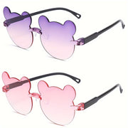 Teen Fashion Glasses with Bear Ears, Mixed Color PC Frames for Holidays