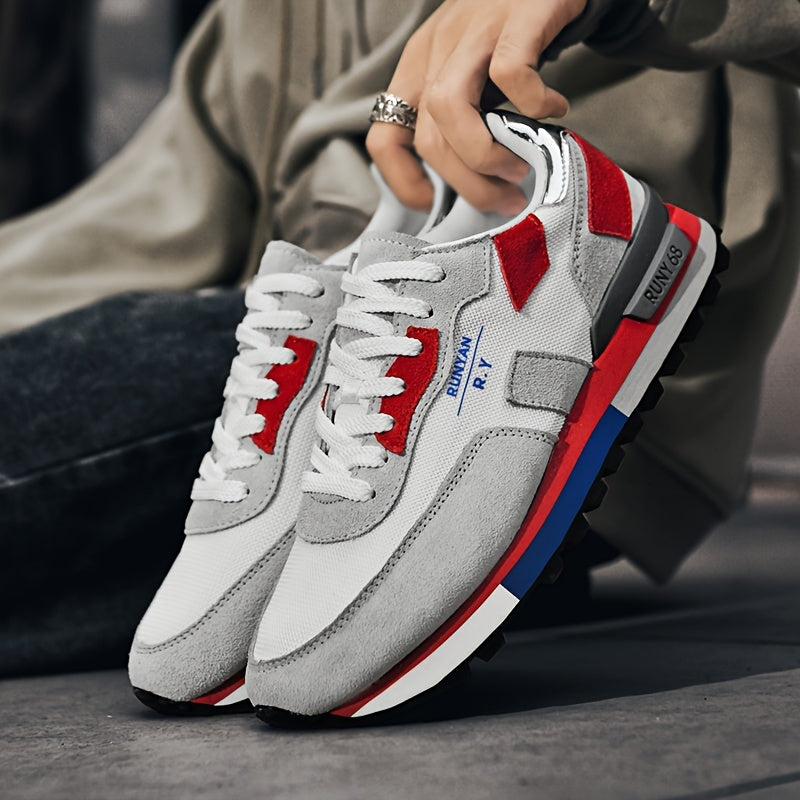 Men's Casual Mesh Sneakers with Breathable Upper, Durable Sole, Low Top in Black Blue Yellow