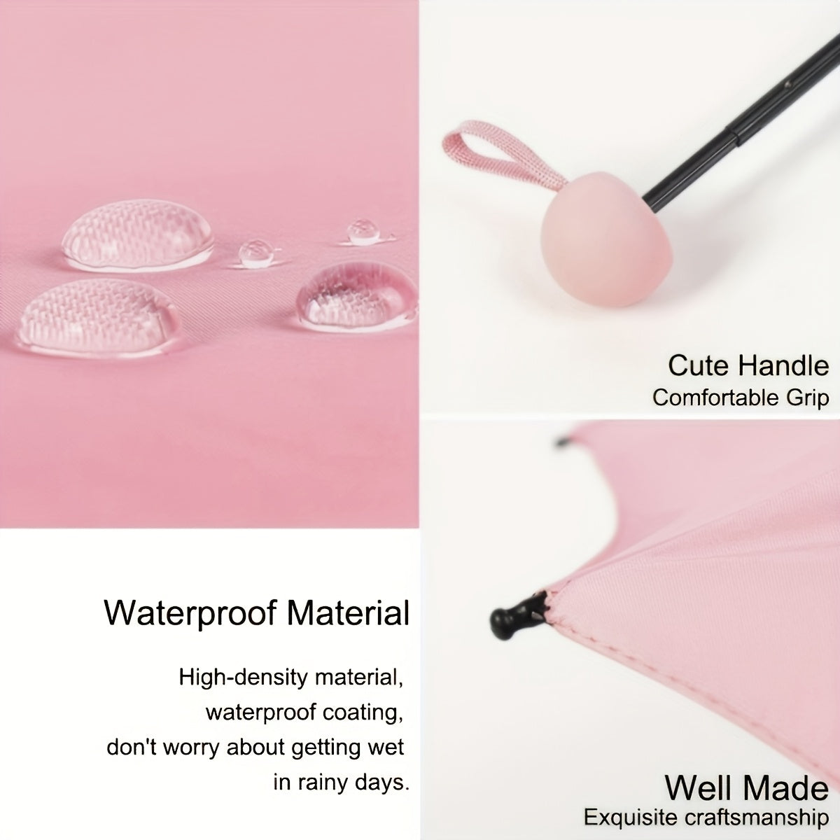 6-Rib Foldable Waterproof Pongee Umbrella with Plastic Handle and Storage Box