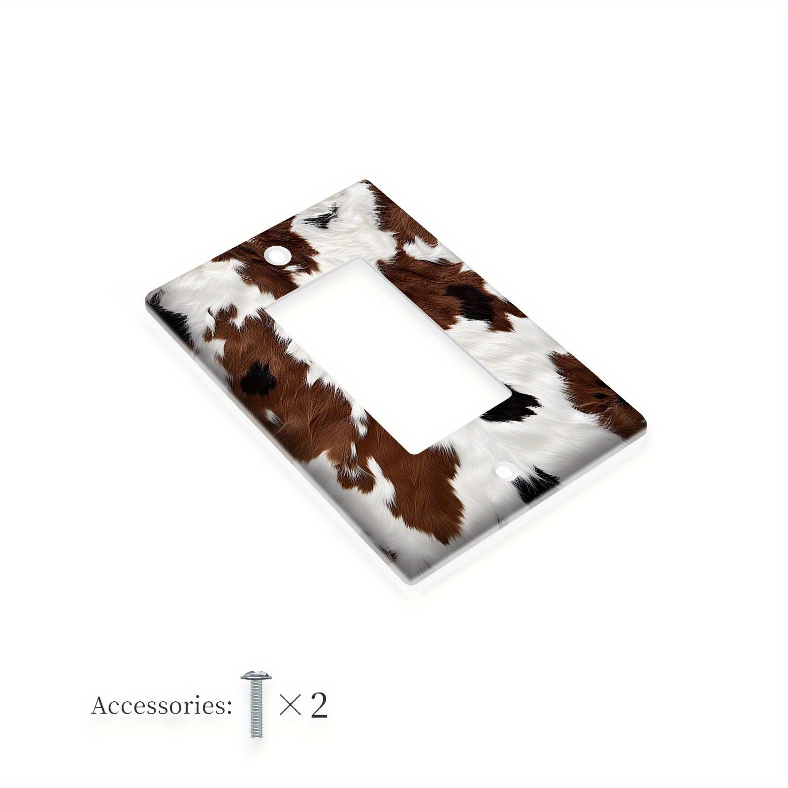 Cow Print Light Switch Cover for Bedroom and Bathroom Walls, 1 or 2 Gang