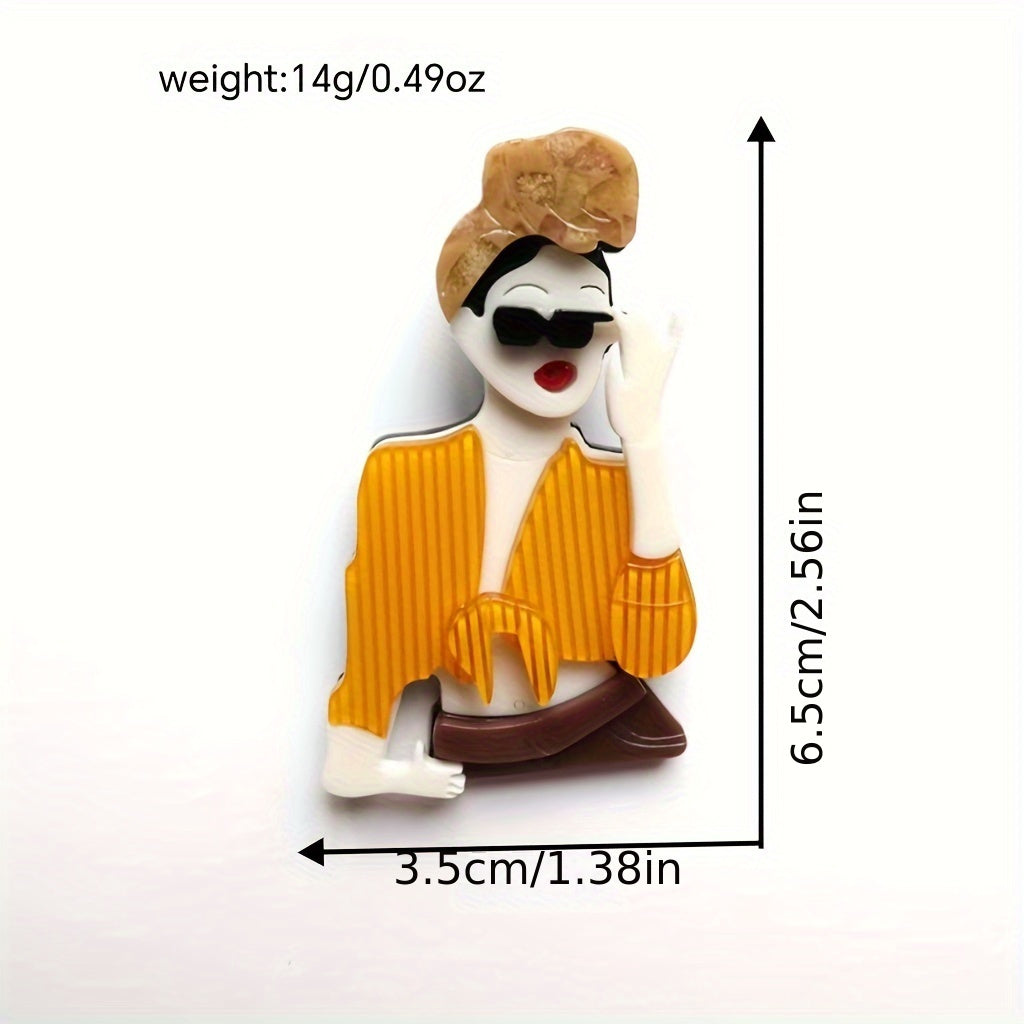 Women's Acrylic Brooches Stylish Jewelry Simple Design Elegant Accessory