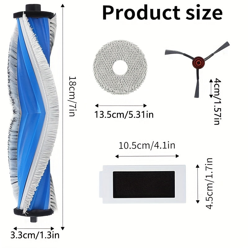 Комплект аксессуаров для робот-пылесосов серии ECOVACS DEEBOT T30 включает 2 основные щетки, 6 HEPA-фильтров, 8 боковых щеток и 8 салфеток для мытья пола.