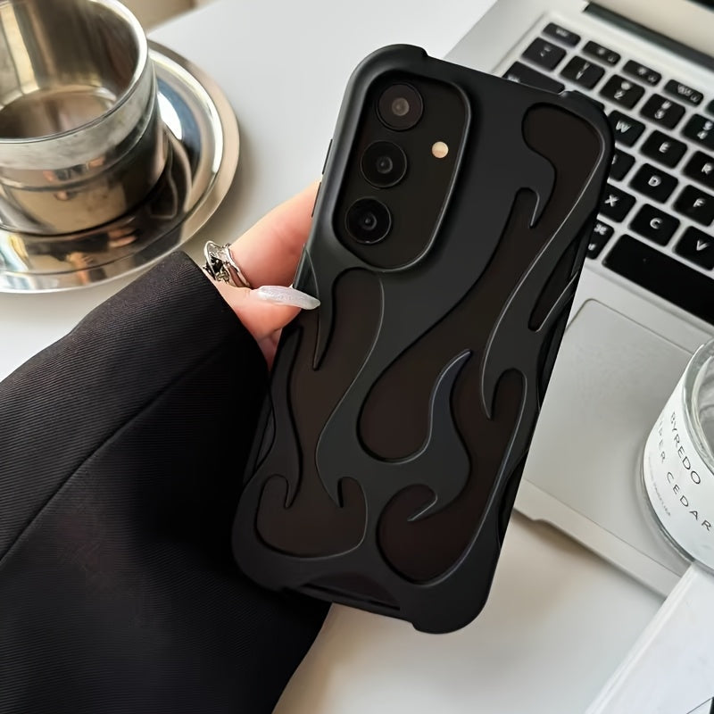 Flame-Shaped Design Phone Case for S24 Ultra with Hollowed-Out Heat Dissipation and Breathability