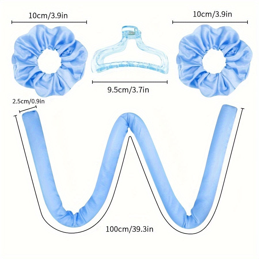 Juego de rulos sin calor para mujer con clips antideslizantes y lazos para el cabello