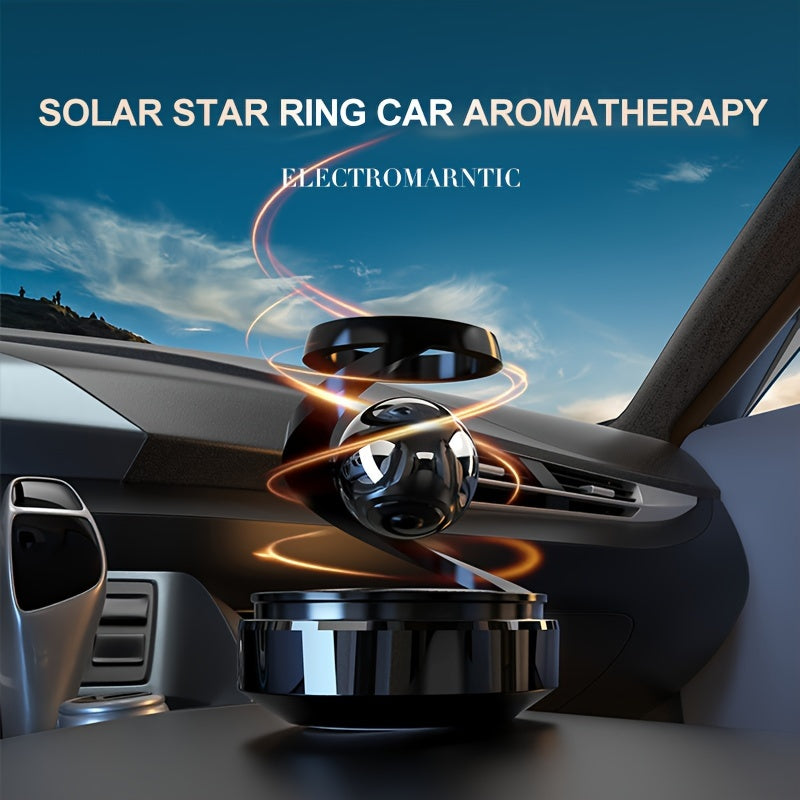 Solar Energy Rotating Star Ring Jewelry with Solid Fragrance Tablets