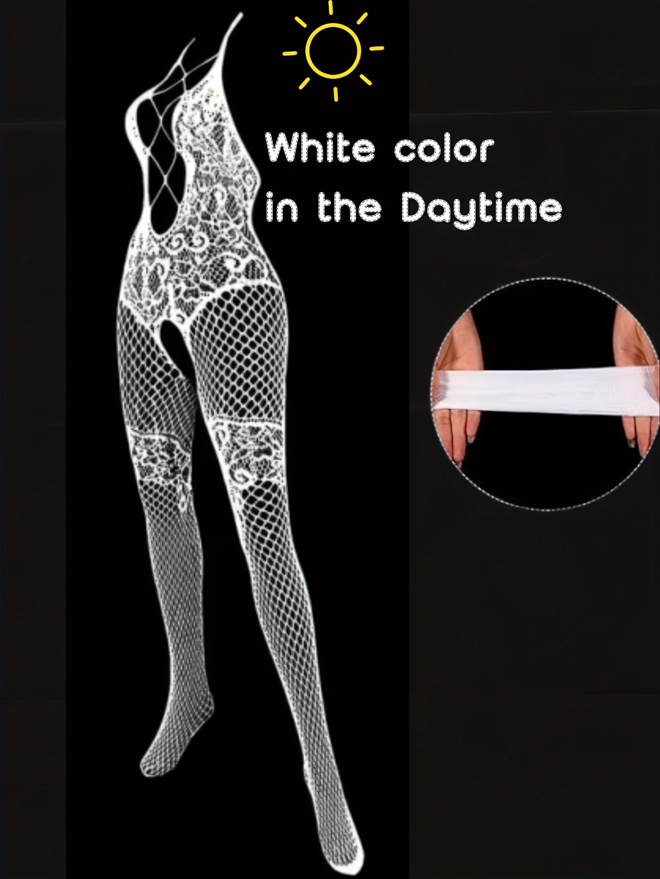 Medias de red transparentas para mujer que brillan en la oscuridad con liguero y talla grande