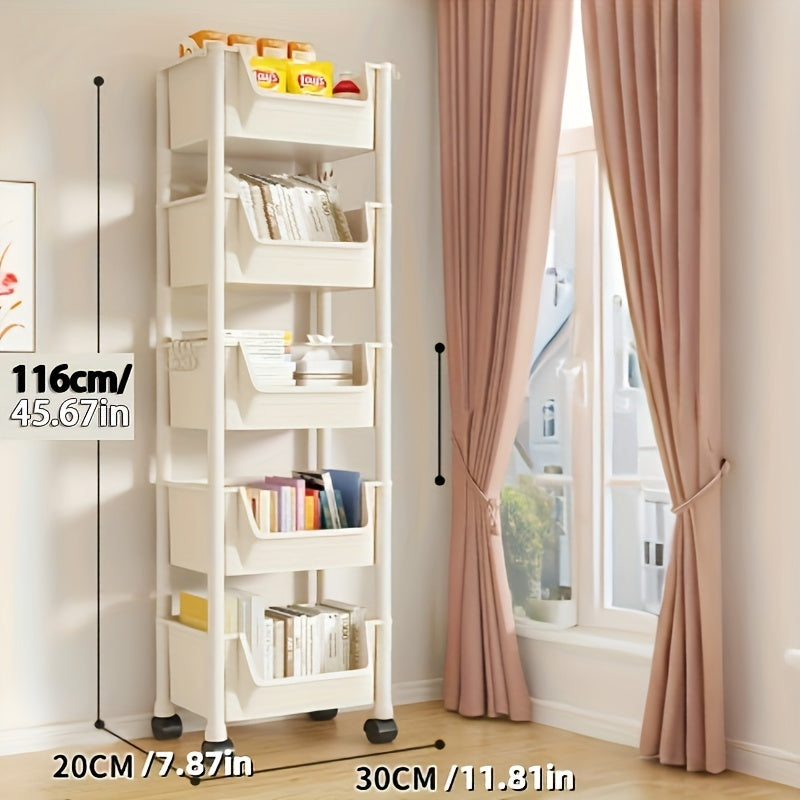 5-уровневая пластиковая полка-органайзер с вешалками для кухни и офиса