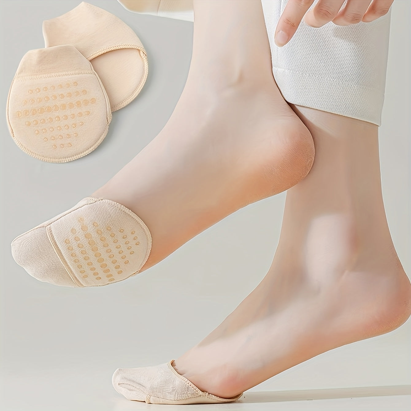 Unisex Cushioned Non-Slip Forefoot Insoles Seamless Elastic Fabric