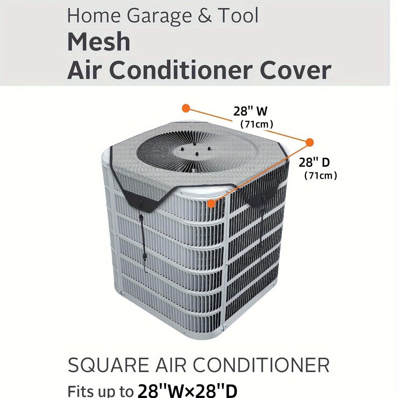 Heavy-Duty Grey Mesh Cover for Outdoor Square Air Conditioner Unit All-Season Durability