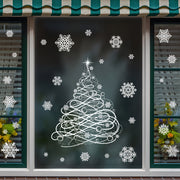 Christmas Cheer Window Clings Snowflake Design Self-Adhesive PVC Decor