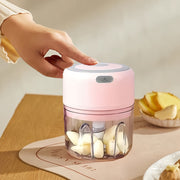 1 dona RZSYZH Ko'p funksiyali Elektr oziq-ovqat maydalagich - USB orqali zaryadlanadigan Mini Sarimsoq maydalagich, Portativ piyoz kesgich - Sarimsoq, Zanjabil, Qizil qalampir uchun sabzavot protsessori (3 rang tanlovi) - Sabzavot