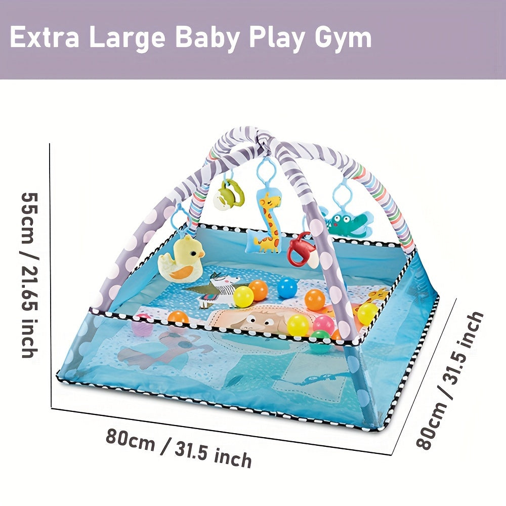 Large Baby Activity Center with Sensory Dolls and Play Mat for Tummy Time