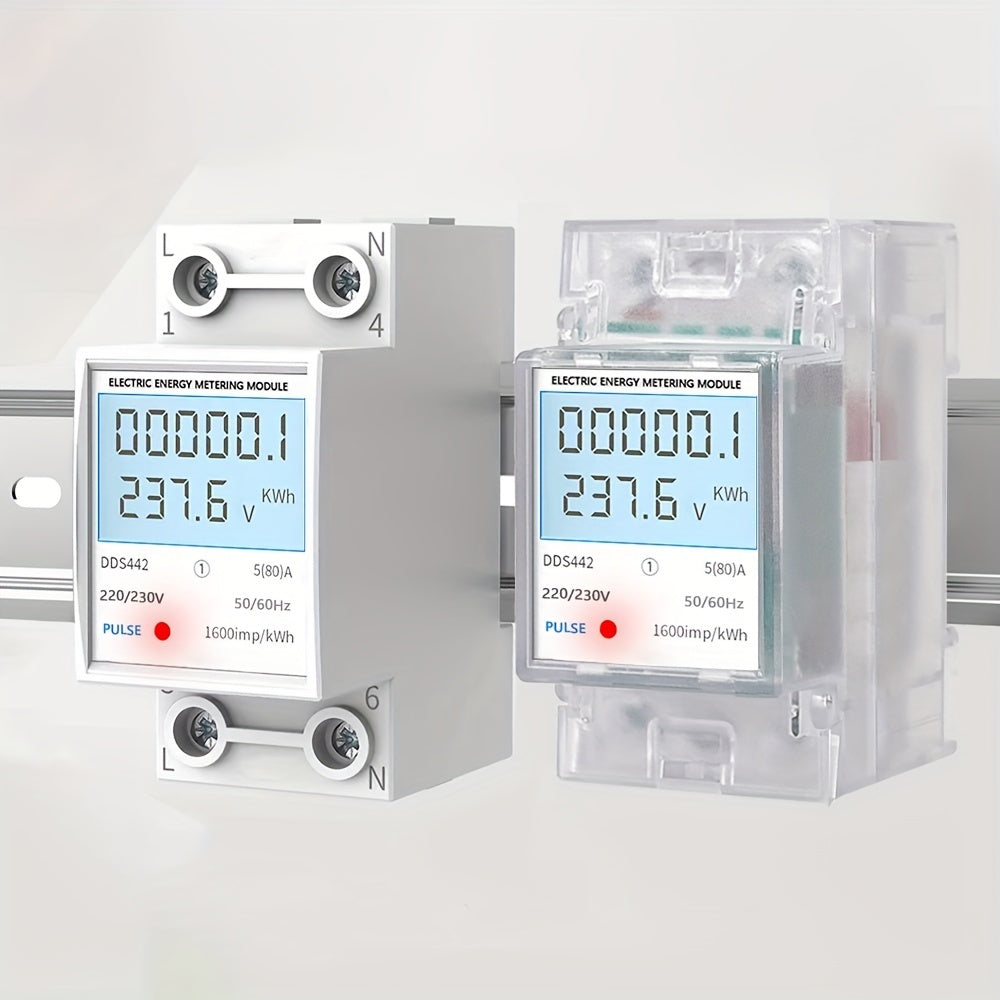 1 dona Kichik Mini Elektr Meter, 220V, Yo'l Temir turi, Havo Sharoitlari Energiya Meteri, Aqlli Raqamli Ko'rsatkich, Energiya Sarfini Aniqlash.