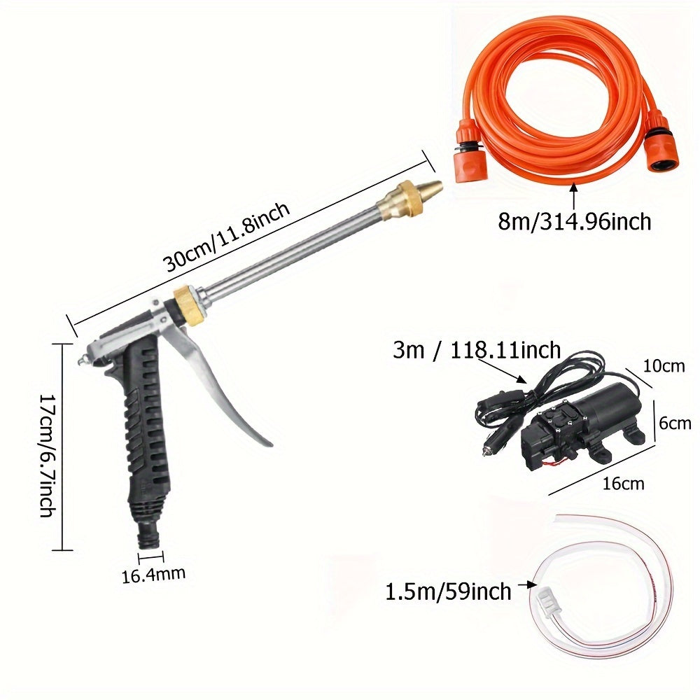 Portable Electric Pressure Washer Kit 12V 70W 160 PSI with Hose and Car Plug
