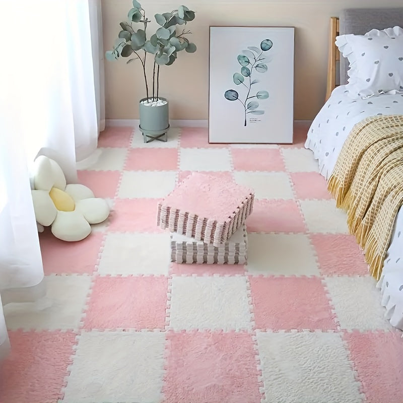 Juego de alfombrillas de espuma acolchada de 24 piezas en colores mezclados para dormitorio, sala de estar y balcón