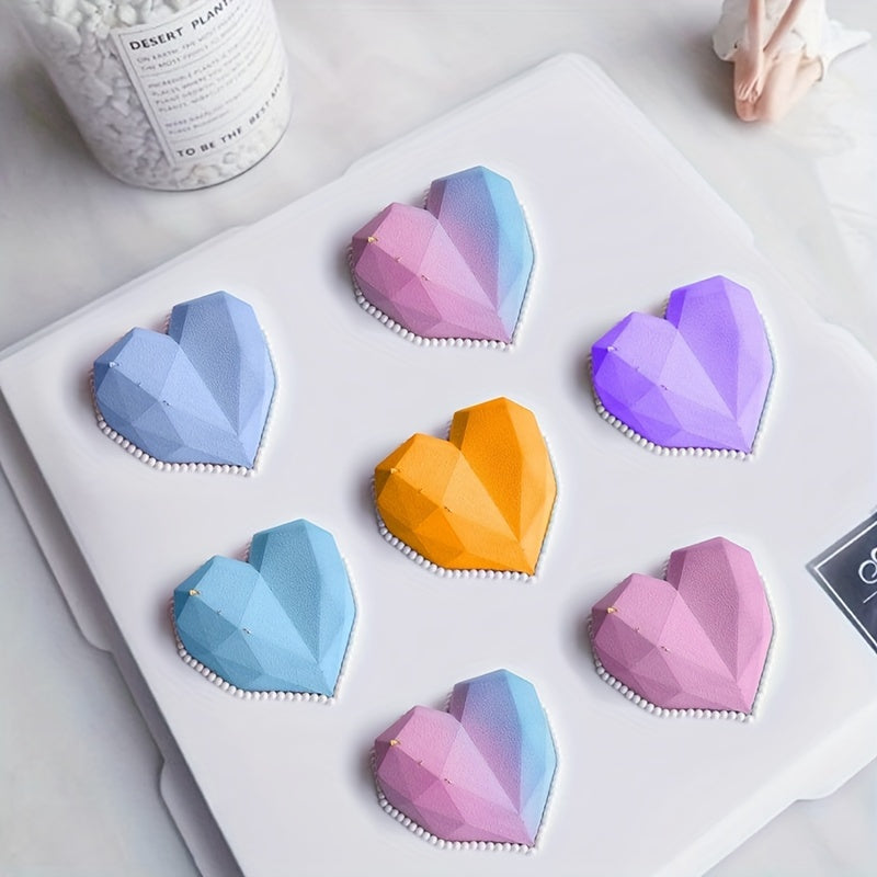 Silicone Baking Mold for 3D Diamond Heart-Shaped Desserts Cake Mousse Candy