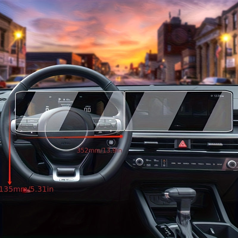 Protector de pantalla de vidrio templado de 2 piezas para navegación GPS de 12.3 pulgadas y velocímetro