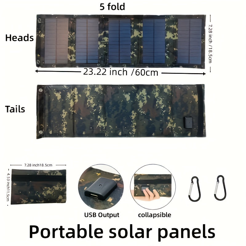 35W Portable Foldable Solar Charger Panel with USB Output for Travel Camping