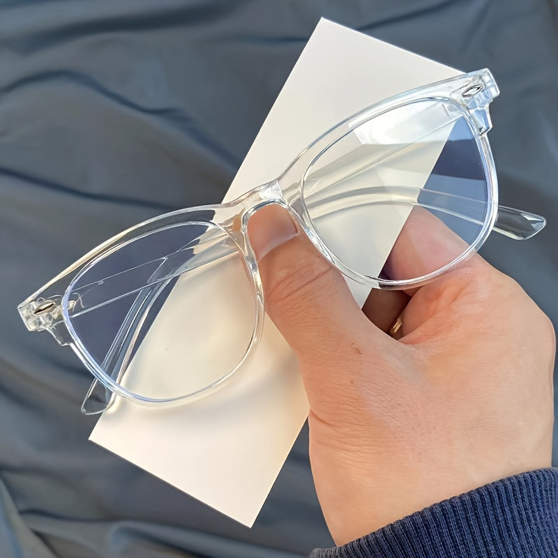 Square Blue Light Blocking Glasses with Black Frame and Blue Tinted Arms