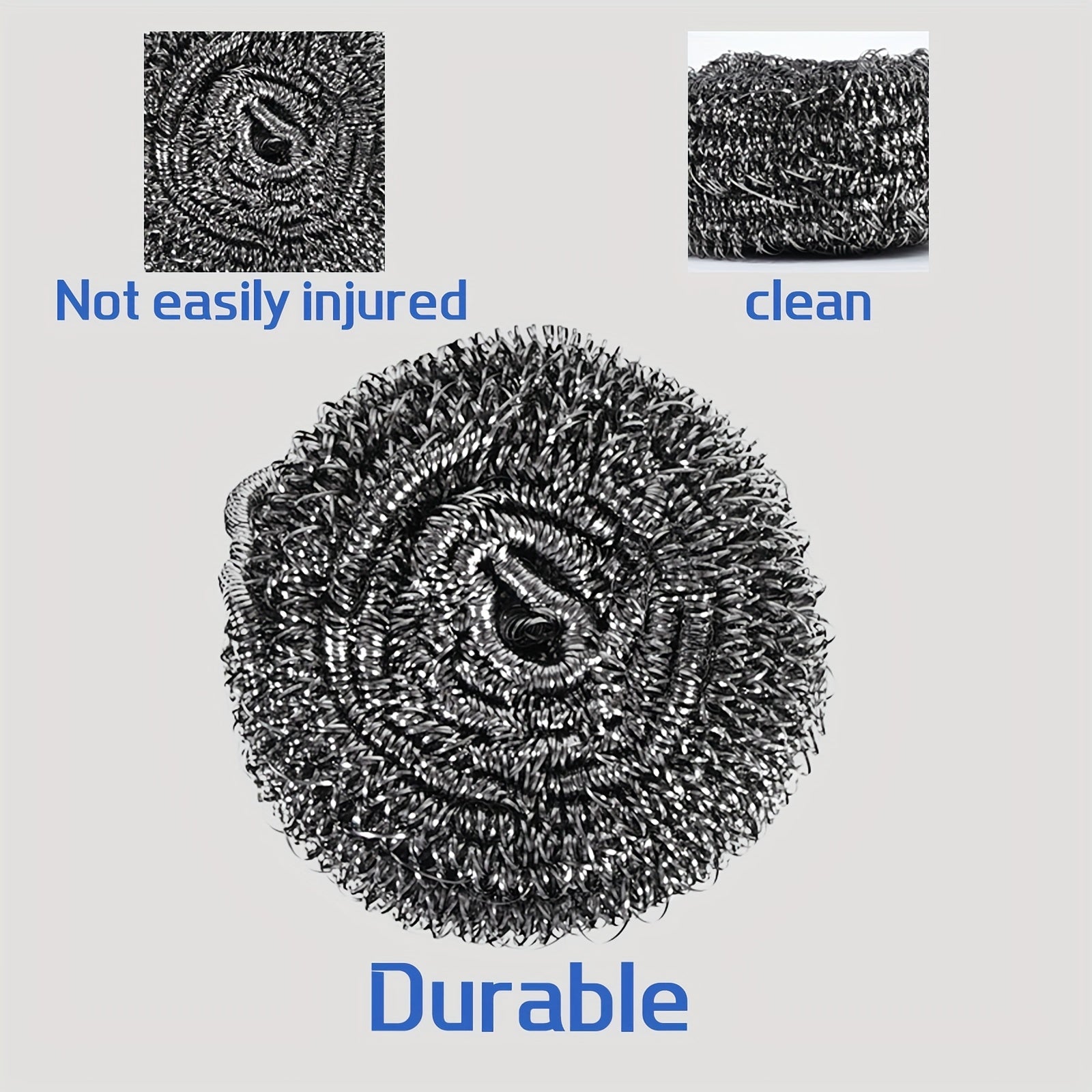 Kitchen Cleaning Tools Set Stainless Steel Reusable Handle 3 Wire Balls Scrubbing