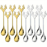 Reindeer Coffee Spoons Stainless Steel Festive Holiday Kitchen Utensils
