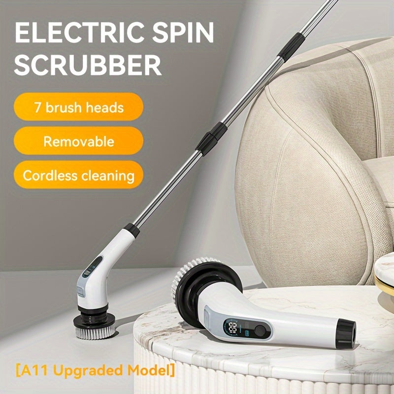2024 Cordless Electric Scrubber Set with High-Definition Display, 8+2 Speed, Portable for Bathroom Kitchen Tile Car