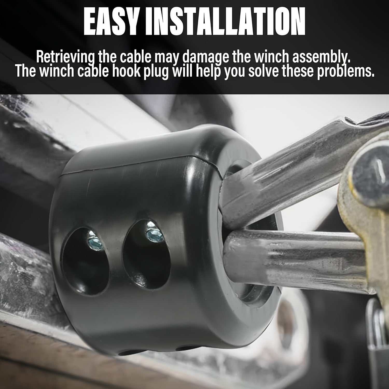 Rubber Winch Stopper Cable Hook Line Saver with Stainless Steel Screws