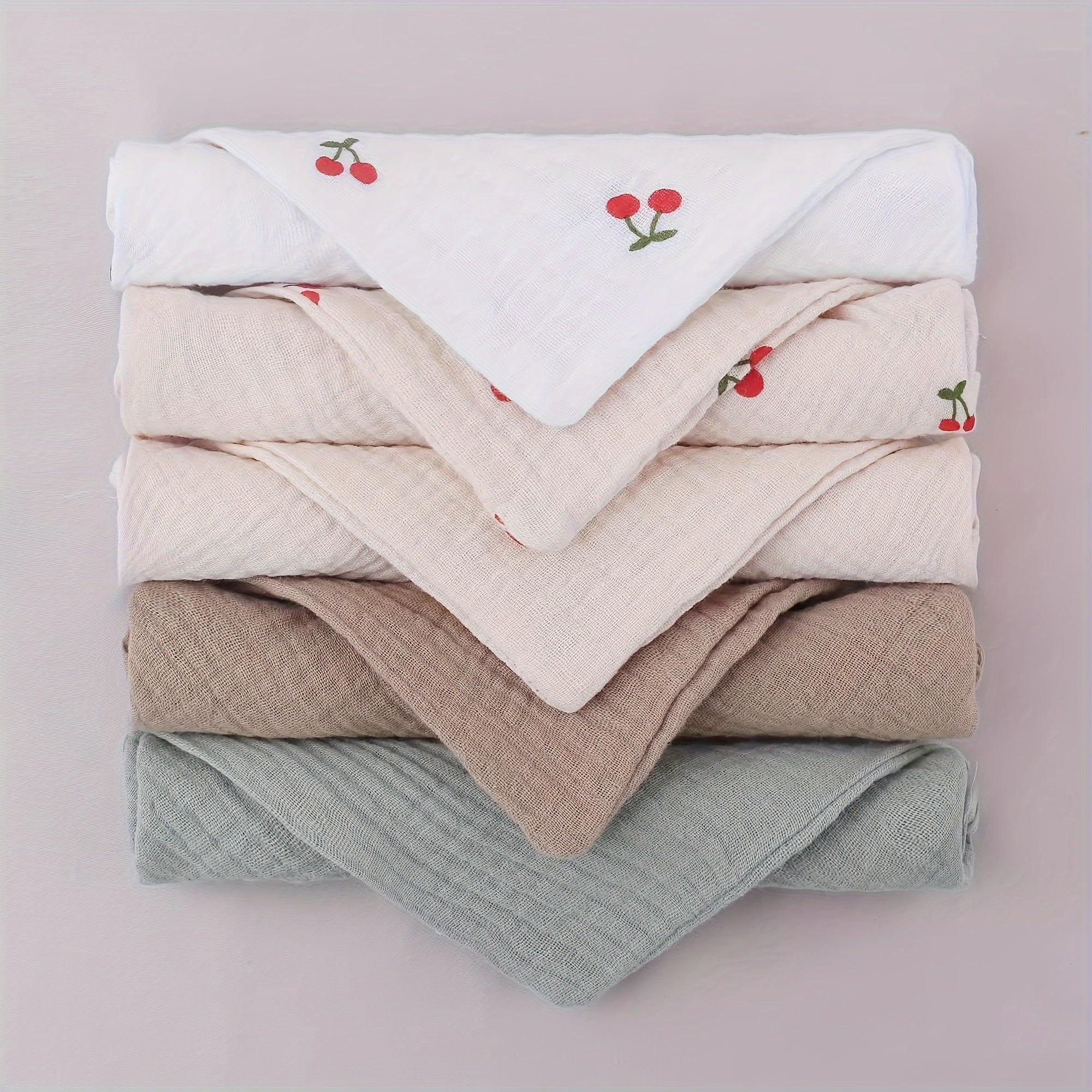 Набор из 5 муслиновых пеленок Youngsters 100% - 4 слоя гипоаллергенных полотенец для лица, успокаивающих слюну - Пеленки размером 22.86x22.86 см - Необходимы для детей - Идеально подходят для мальчиков и девочек (случайные цвета)