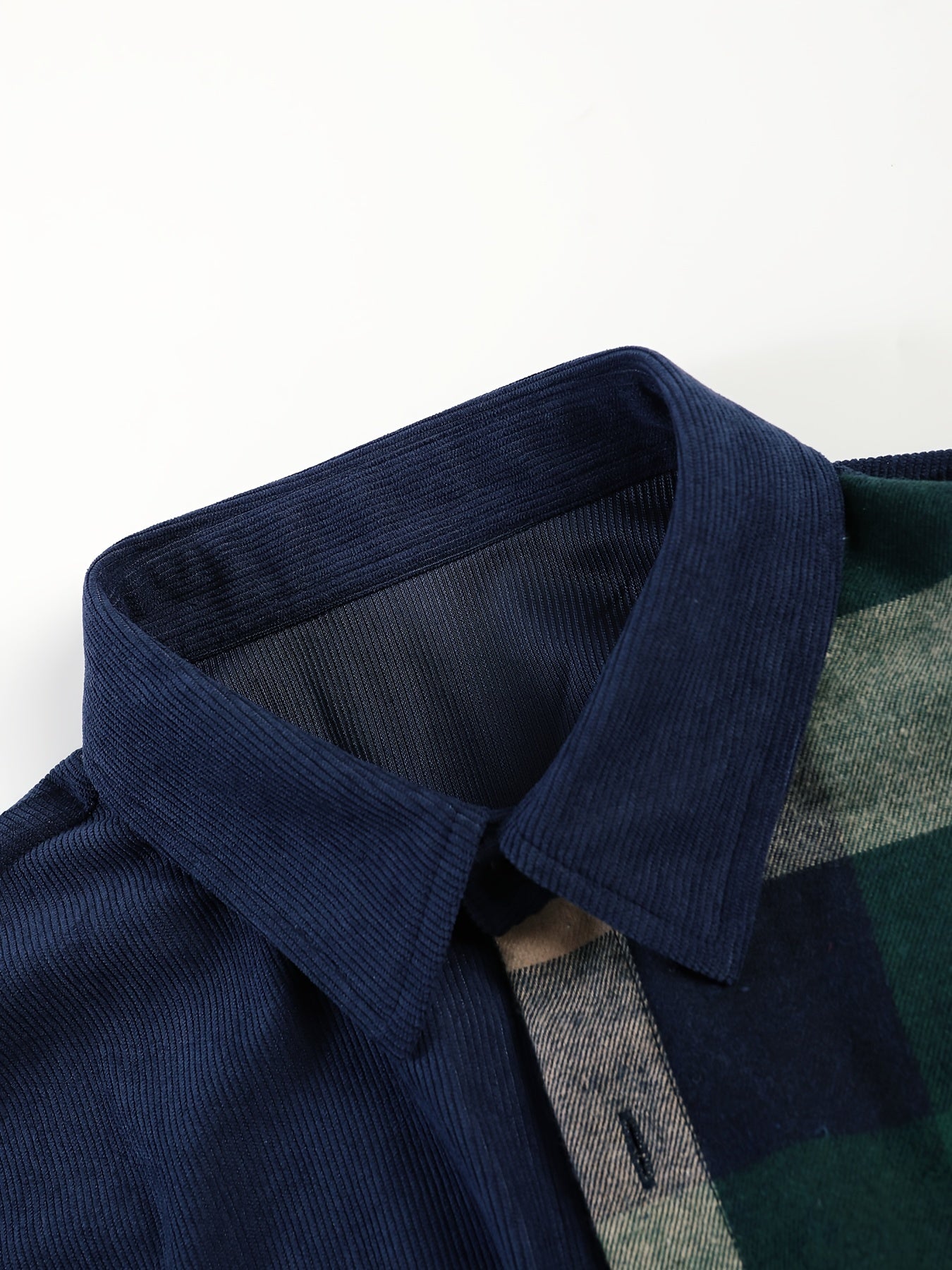 Men's Casual 2-Piece Outfit Plaid Button-Up Shirt and Drawstring Pants Polyester