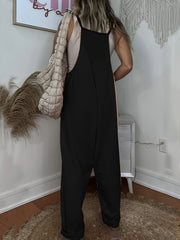 Женский оранжевый комбинезон больших размеров casual без рукавов с V-образным вырезом, удобный