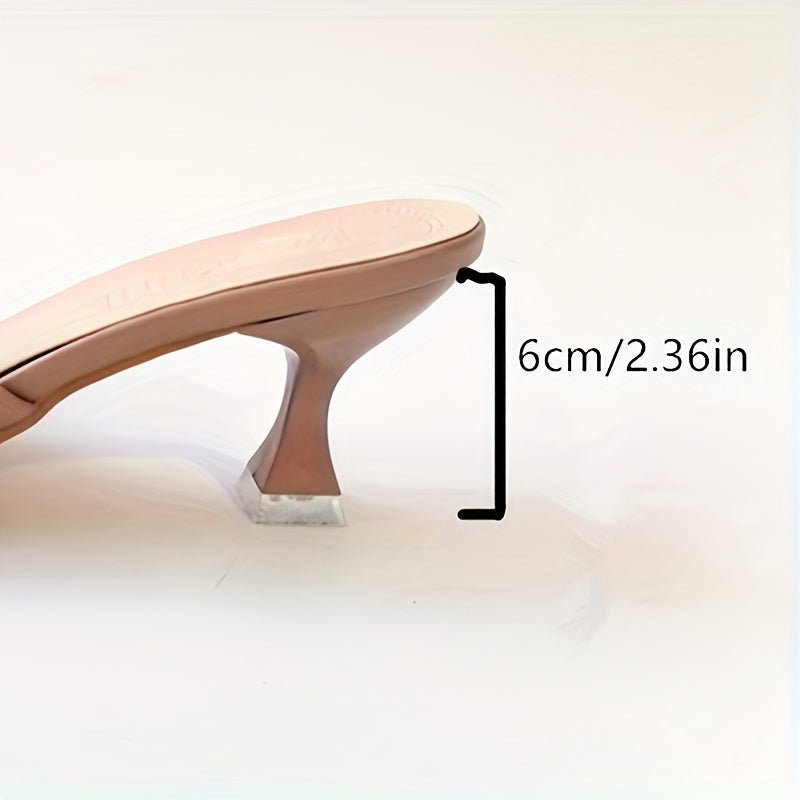 Ayollar uchun qirrali yuqori poshnali sandallar, kvadrat barmoq va kiyish oson uslubi.