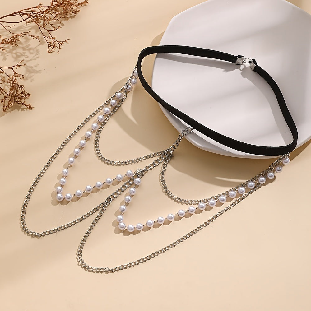 Yevropa va Amerikada mashhur bo'lgan, marvaridlar, elastik ip va ko'p qatlamli, issiq sotiladigan sexy retro oyoq zanjiri.