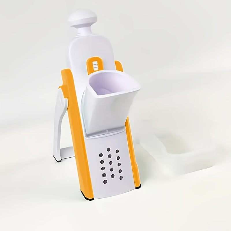 Manual Vegetable Chopper and Fruit Slicer with Stainless Steel Blades and Container