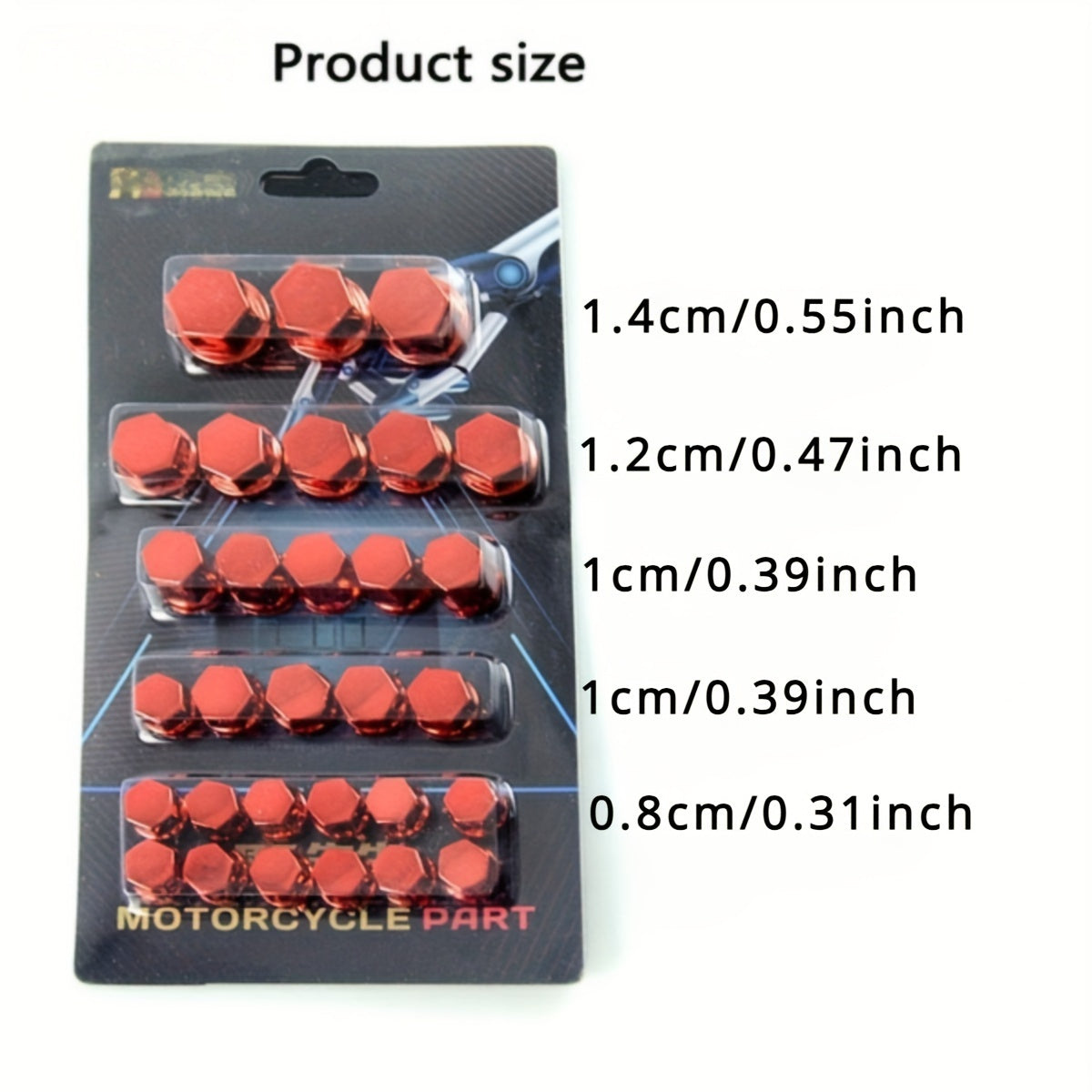 30pcs Motorcycle Screw Set Colored Nut Moped Decorative Cover Nut Hardware