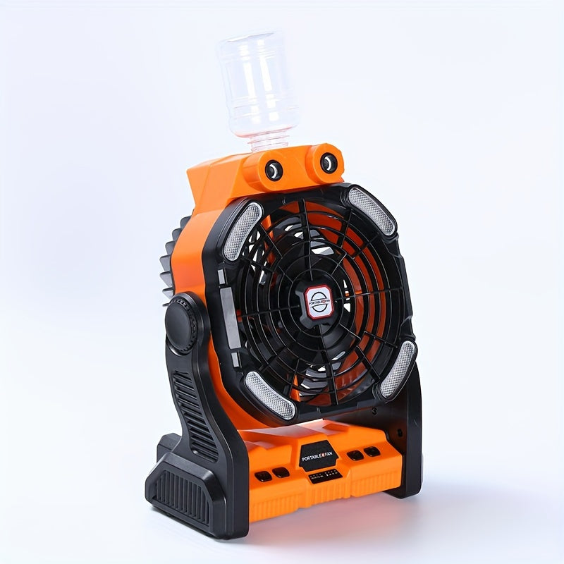 Portable Camping Fan with LED Lantern Dual Blade USB Rechargeable 20000mAh Battery