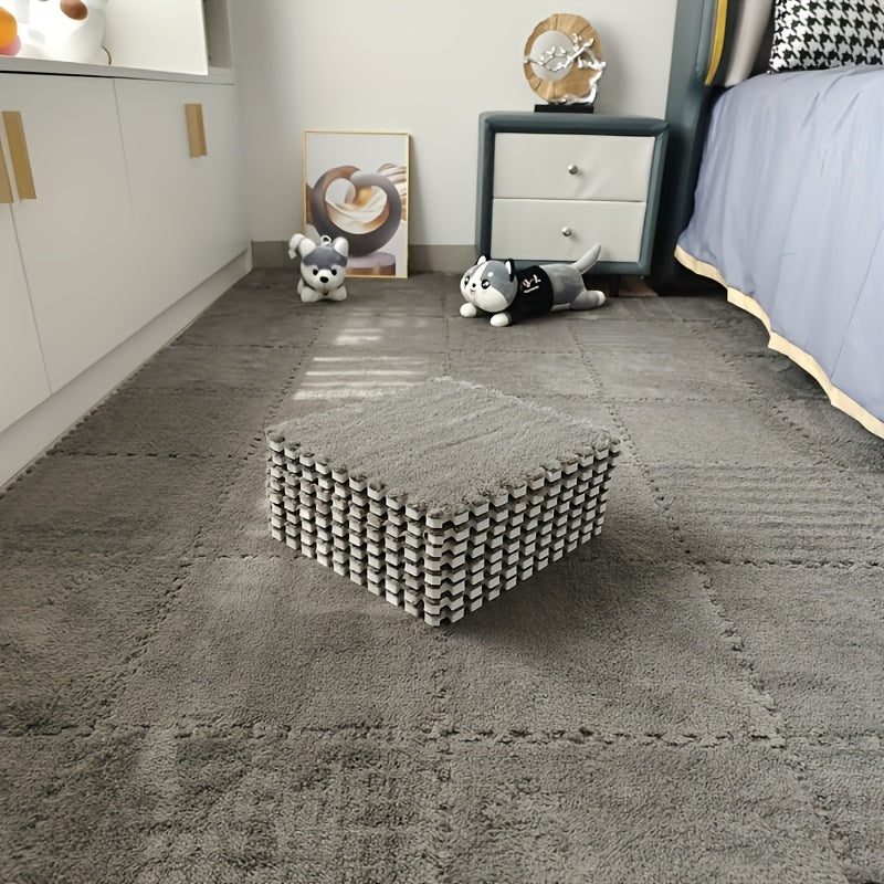 Interlocking Puzzle Carpet Tiles 30 Pack Low Pile Washable Indoor Bedroom Noise Reduction