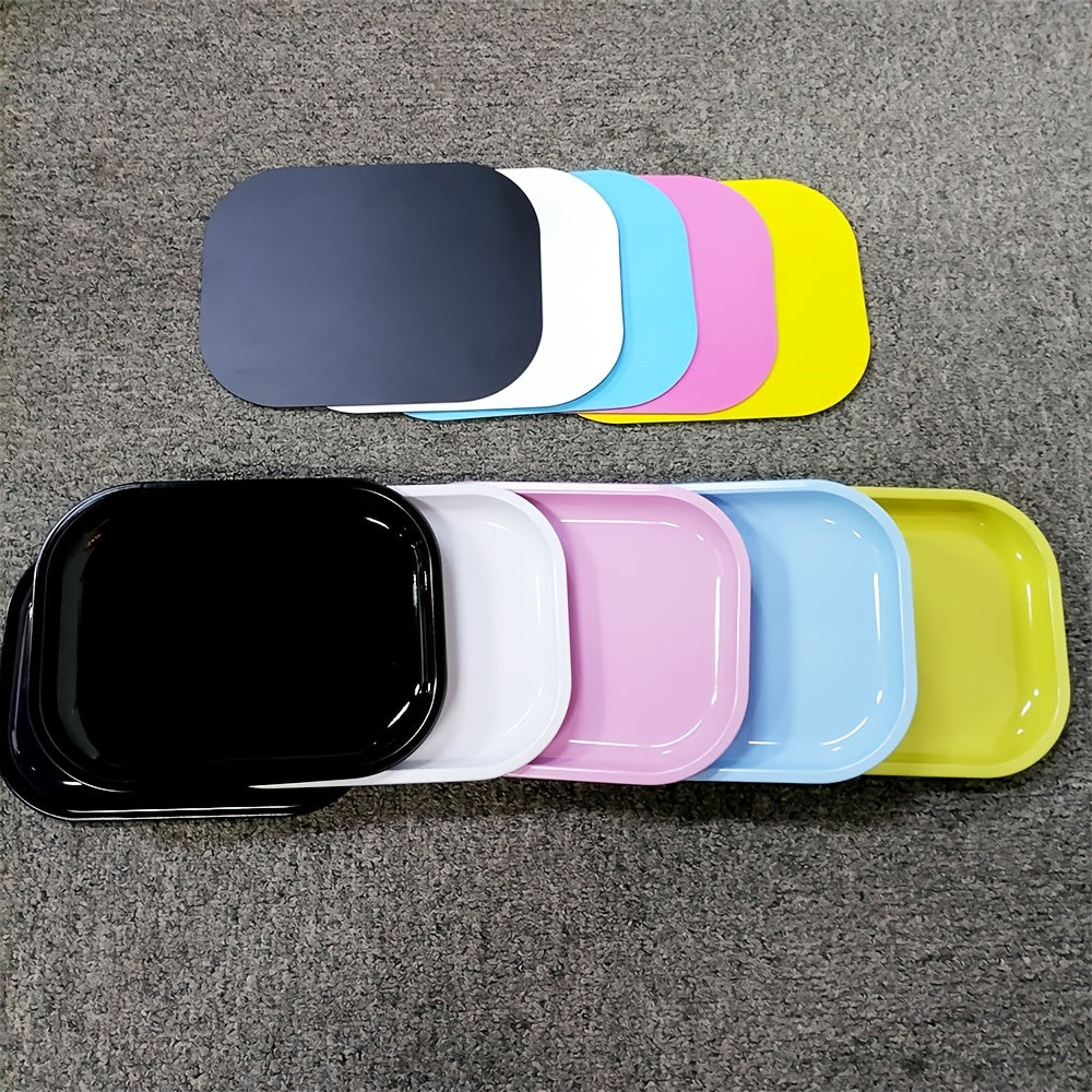 Metal and Plastic Rolling Tray with Magnetic Lid, 17.78x12.7 cm Household Organizer