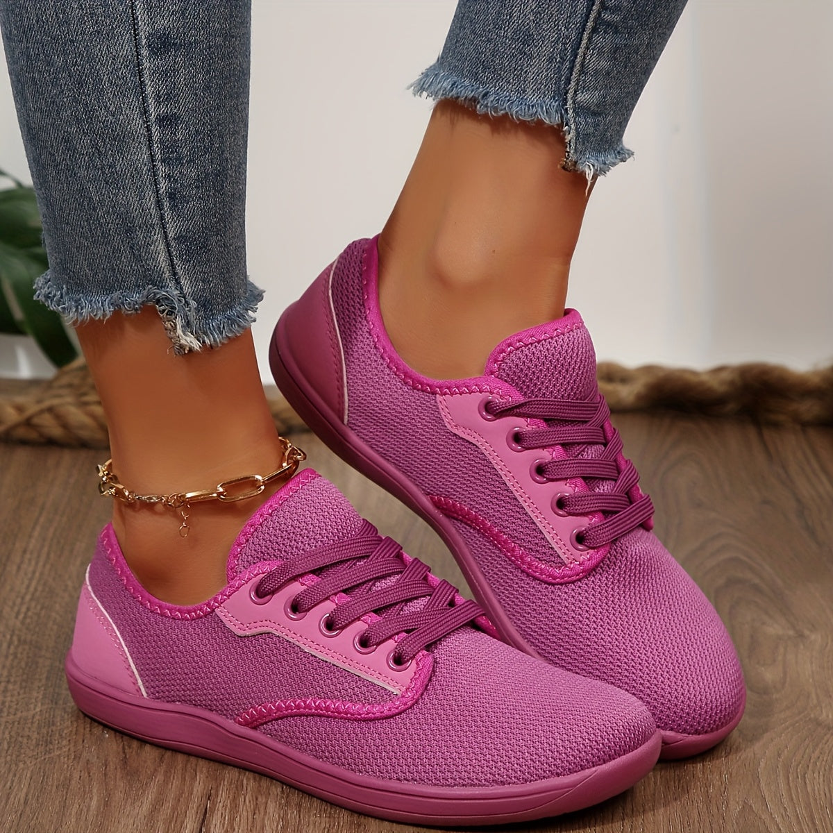 Ladies Wide-Head Casual Mesh Walking Shoes Non-Slip Rubber Sole