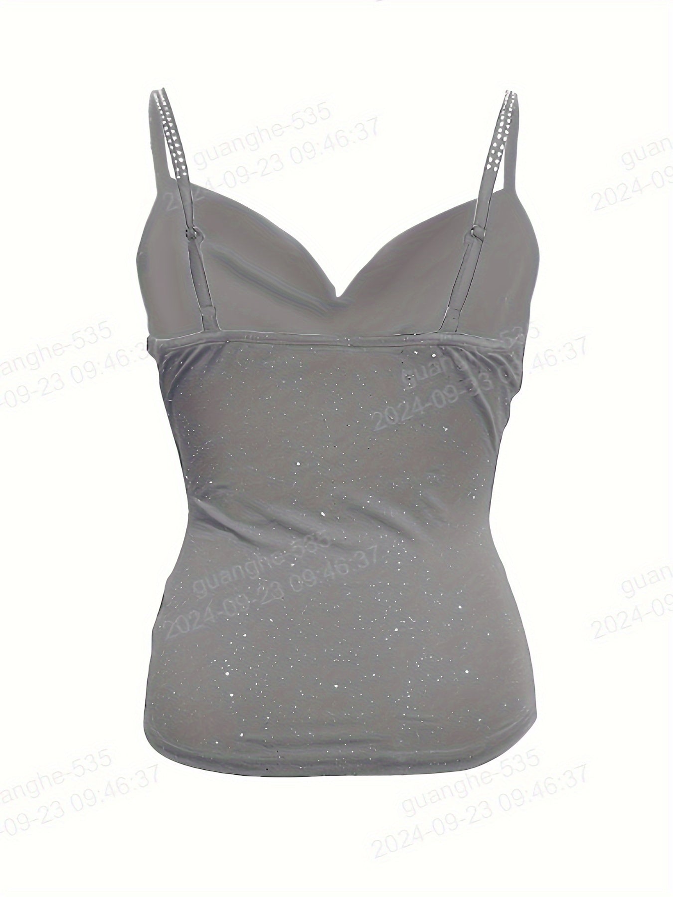 Qora sequinli kamisol, rhinestone bilan ta'minlangan poyafzal bilan, V-shaklli bo'yin, bezsiz yozgi ko'ylak