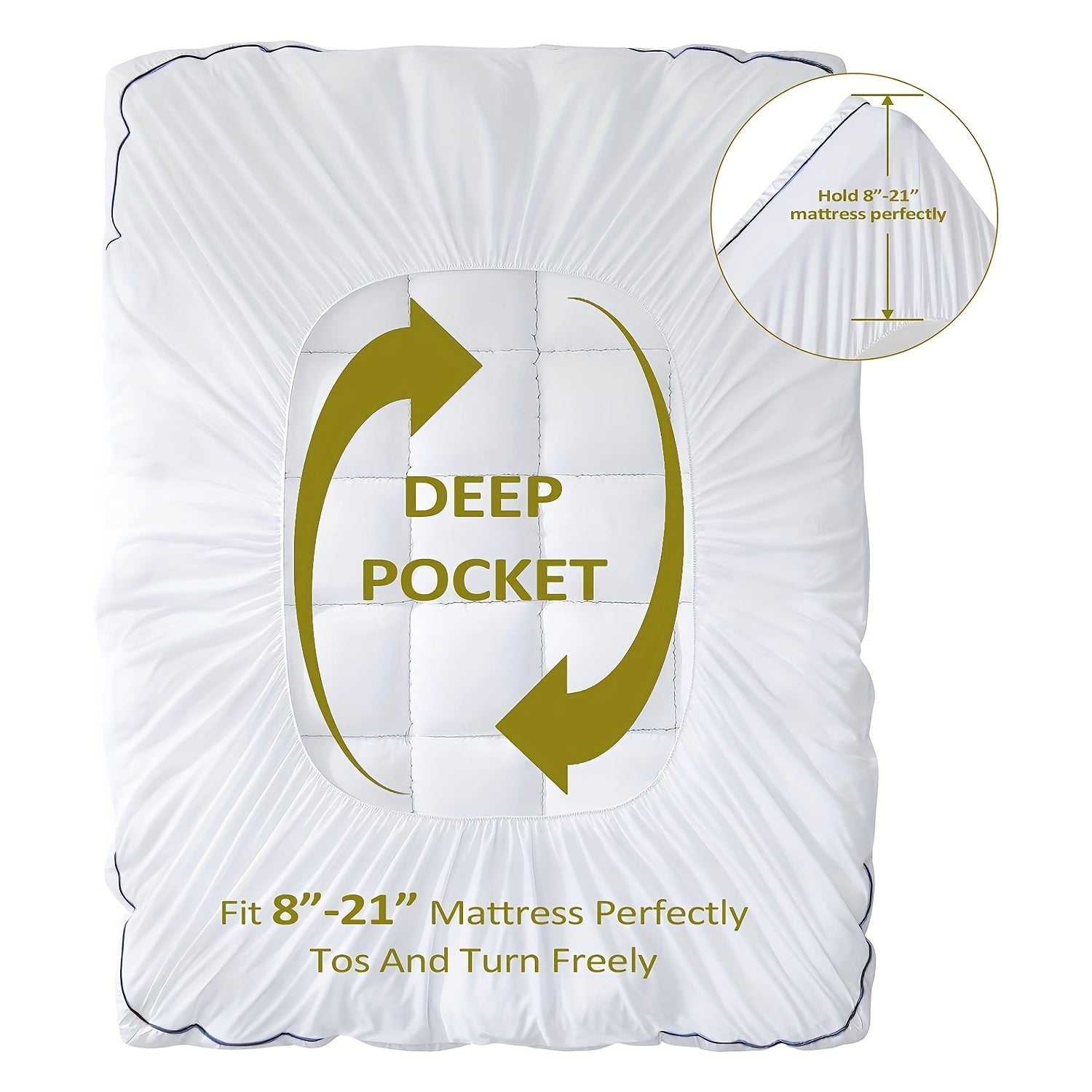 Cubierta de colchón refrescante con bolsillo profundo y cabecera acolchada sobrellenada para aliviar la espalda