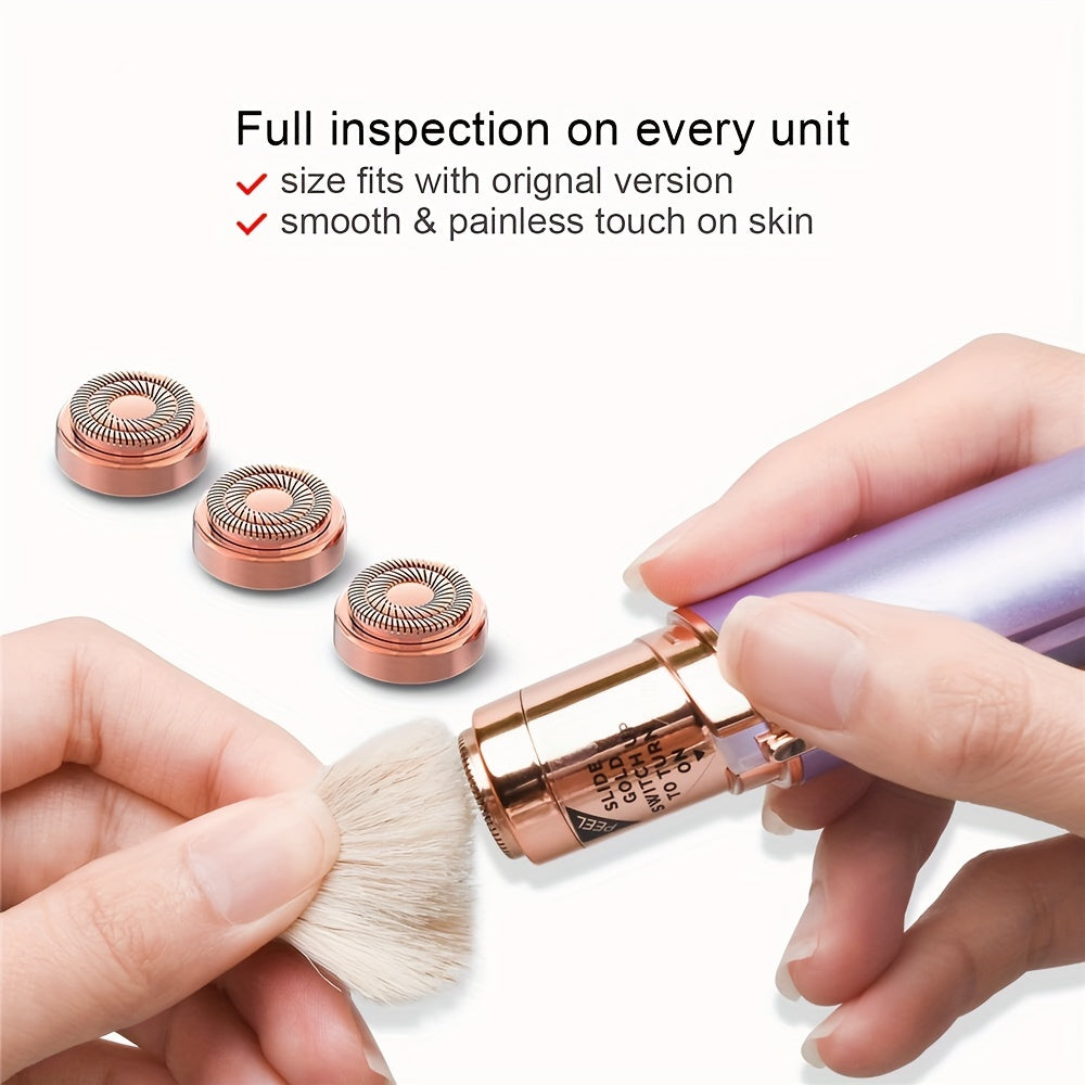 Facial Hair Remover Replacement Heads Set for Women, Metal, 2/4/6 Pack