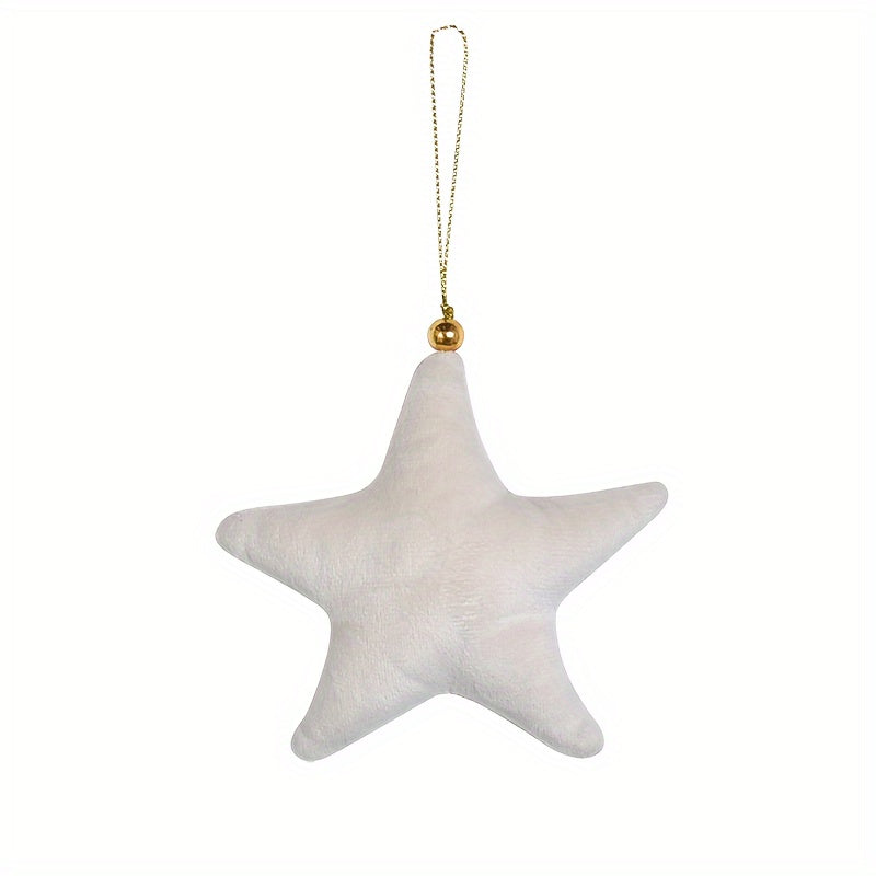 Velvet Christmas Star Ornament for Tree and Home Decoration