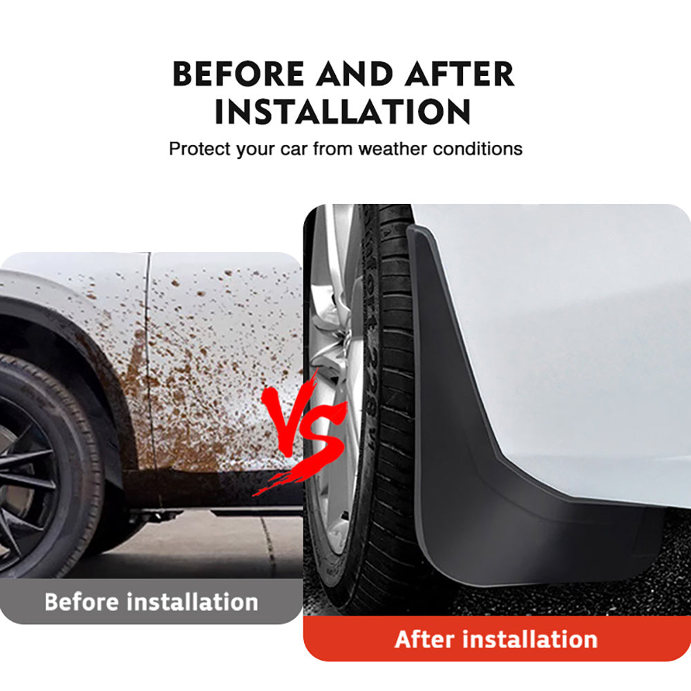 Car Fender Mudguards Splash Flaps Set for Cars Black Waterproof 4PCS