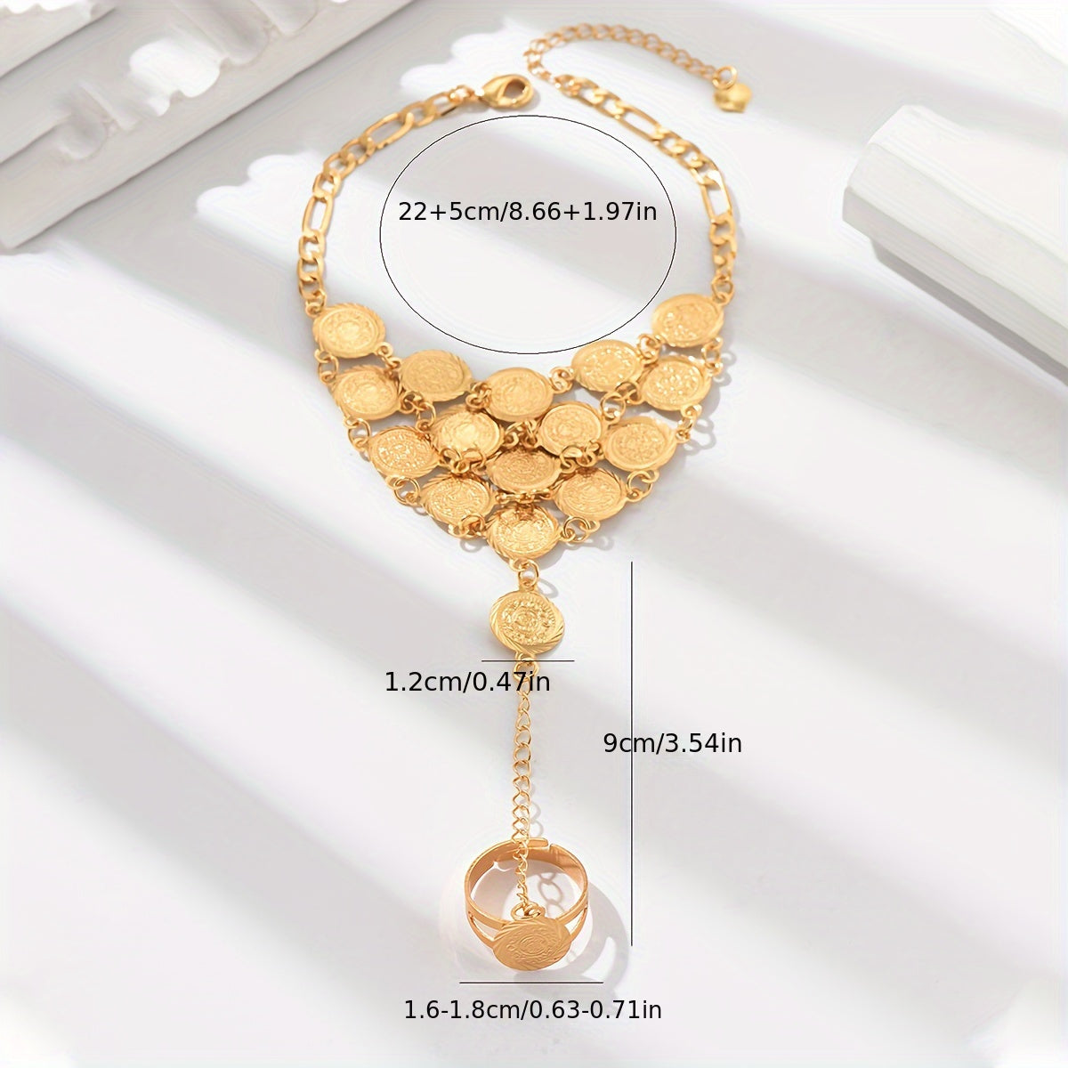 Vintage-Inspired Jewelry Set for Women with Bracelet and Ring for Ramadan Weddings and Gifts