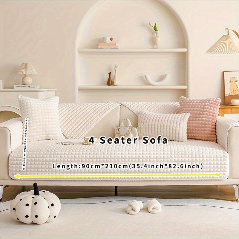 Funda de sofá de terciopelo con respaldo antideslizante para todas las estaciones, amigable con las mascotas, decoración para sala de estar y oficina